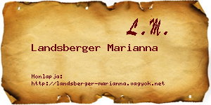 Landsberger Marianna névjegykártya
